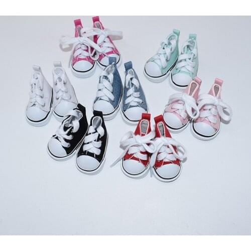 Hot Sale 5cm BJD Doll Shoes High Top Canvas Sneakers Girl Toys Fashion Mini Shoes for Dolls DIY Handmade Doll Accessories 1/6