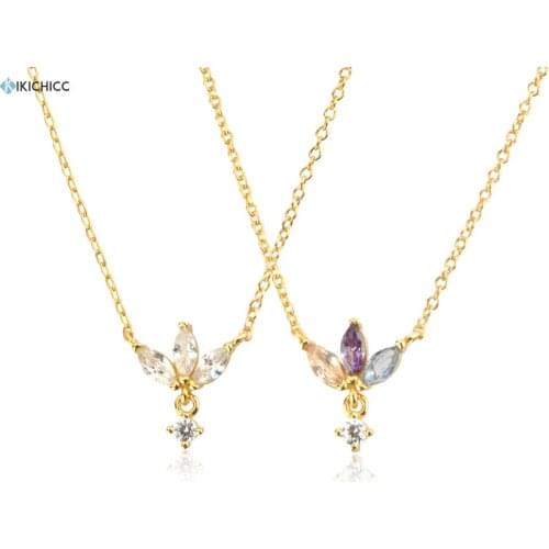 KIKICHICC 925 Sterling Silver Three Raibnow Pendant Long Chain Necklace 2021 Rock Punk Wedding Colorful Jewelry Gift Party