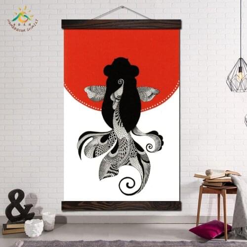 Classical Abstract Fish Animal Image Posters and Prints Wall Art Canvas Painting Frame Decorative Painting Art Wall Pictures