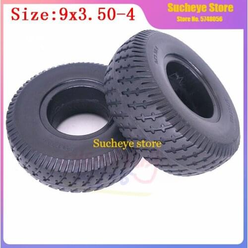 1 Pcs 9'' Wheel Tyre 9x3.50-4 Solid Tire for Turf Rider Tread Lawnmower Golf Go Cart ATV Pocket Bike Go Kart Mobility Scooter