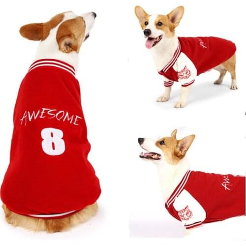 Korean Dog Clothes Autumn Baseball Sweater Corgi Clothing Pet Sportswear Small and Medium Warm Sweatshirt Winter Clothes for Dog