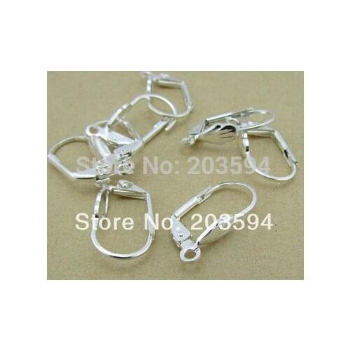 500Pcs Copper France Silver Plated Hook Earrings Clip Lever Back Ear Wires Jewelry Finding 17mm