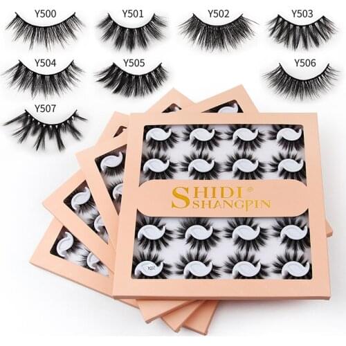 20 Pairs/box 3d False Eyelashes Imitation Mink Hair Material Natural Thick Curling Eyelashes Delicate Eye Makeup Beauty Tools