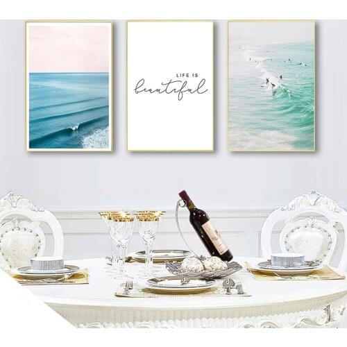 Wall Art Print Nature Painting Decorative Picture Scandinavian Tropical Decoration Sea Leaf Canvas Landscape Nordic Style