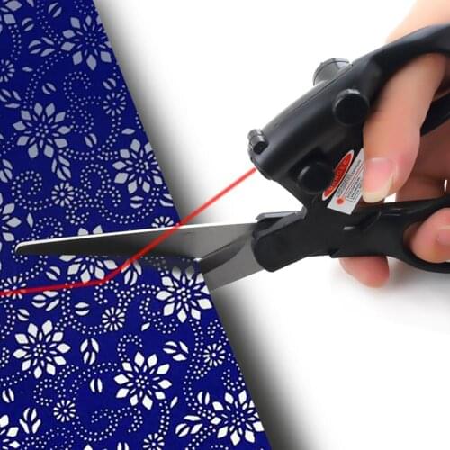 New Professional Laser Guided Scissors For Home Crafts Wrapping Gifts Fabric Sewing Cut Straight Fast Scissor Shear 2020 Popular