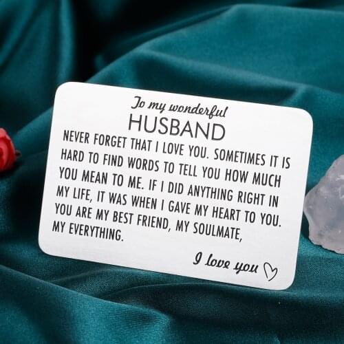 Gift Wallet Insert Card for Men Husband From Wife Girlfriend Boyfriend Birthday Valentines Day Gifts for Him for Boss Dad Son