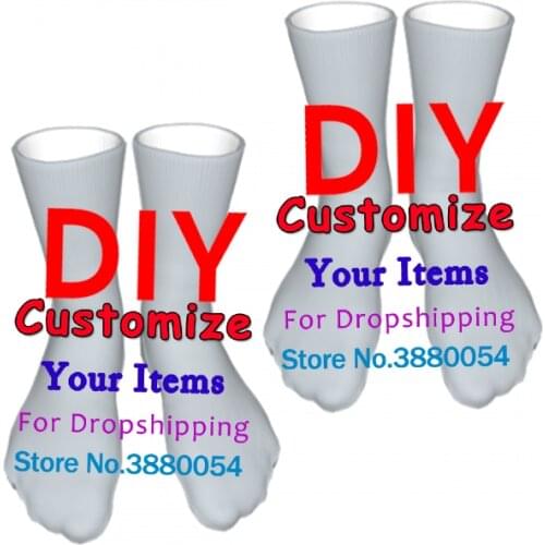 Customized Your Image Logo Fashion Womens Long Socks Calf Length Knee Length Socks 3D Prints Men Female Socks Dropshipping