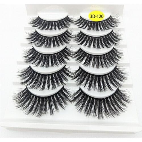 5 pairs of 3D eyelashes long lasting false eyelashes natural thick 3D mink eyelashes handmade eyelashes