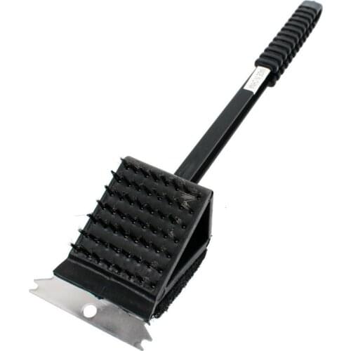 3 In 1 BBQ Grill Brush Barbecue Wire Stainless Steel Scraper Copper Cleaner Brush and Scraper Cleaning Tool Barbecue Accessories
