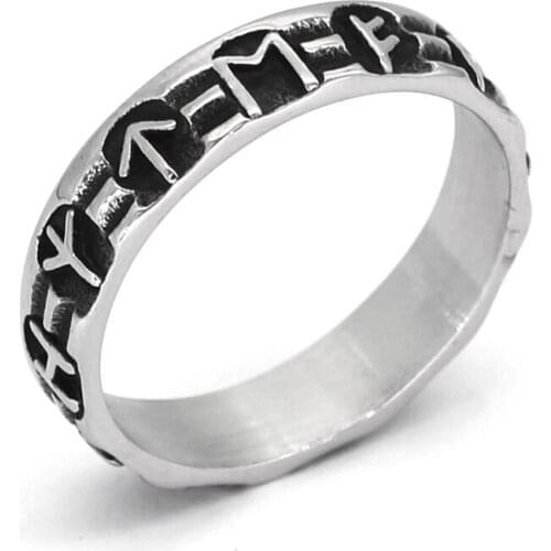 Nordic viking rune rings with valknut gift bag - stainless steel