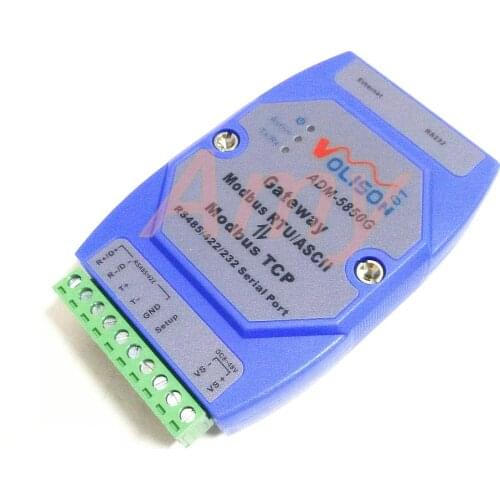 ADM-5850G Industrial Modbus gateway server, MODBUS RTU/ASCII to Modbus TCP, support PLC serial port