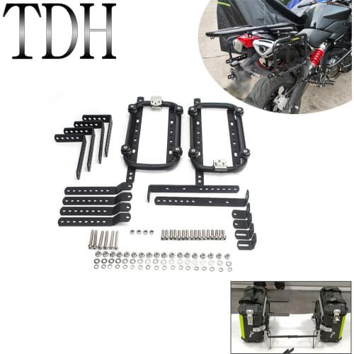 Universal Motorcycle Side Luggage Boxes Case Mounting Rack Bracket Quick Release Steel Pannier Cargo Rear Carrier Support Holder
