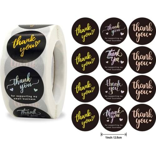 50-500pcs hot stamping color thank you sticker gift seal decoration scrapbook cute letter sticker Decoration Stationery Sticker