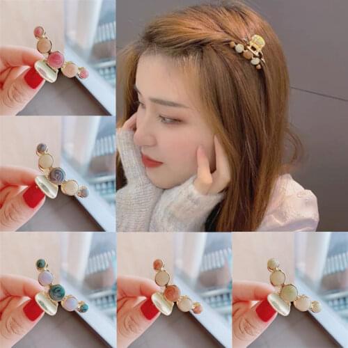 1 Pc Alloy Simple Women Girls Pearl Hair Claws Metal Bangs Hair Clips Headwear Hairpins Barrette Girls hair Accessories Ornament