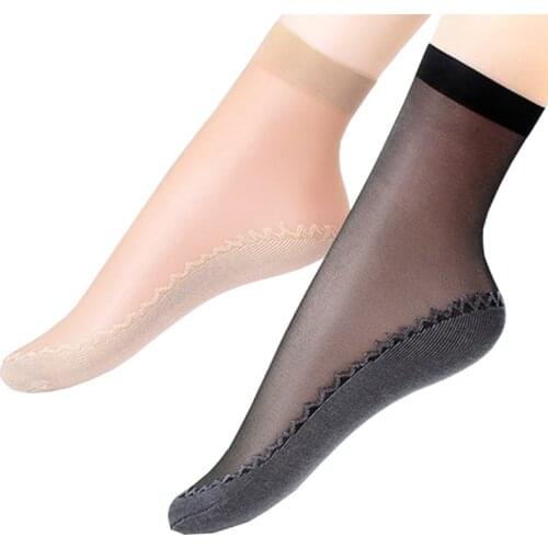 New 10 Pairs Women Nylon Socks Female Transparent Short Ankle Socks for 2018 Summer Winter Autumn Skarpetki calcetines mujer