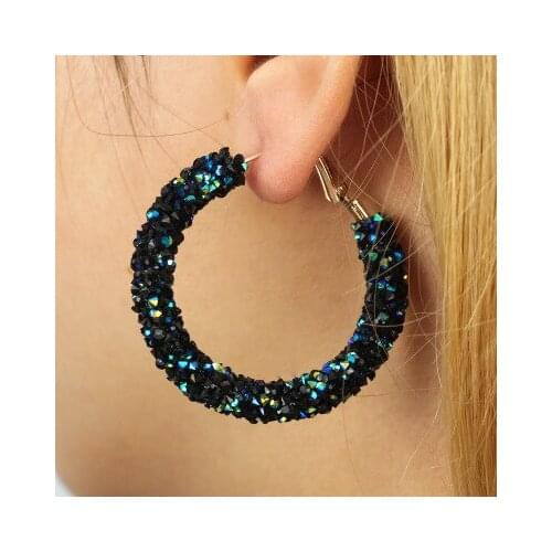 Woman Earrings 2020 Retro Handmade Beaded Jewelry with Stones Round Crystal Big Fashion Pendientes Earrings for Women