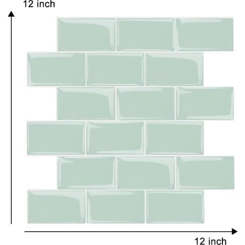 12"x12" 3D Self Adhesive Wail Tiles Sticker Peel and Stick Tile Kitchen and Bathroom Heat-resistant Wallsticker 3D Vinyl Tiles