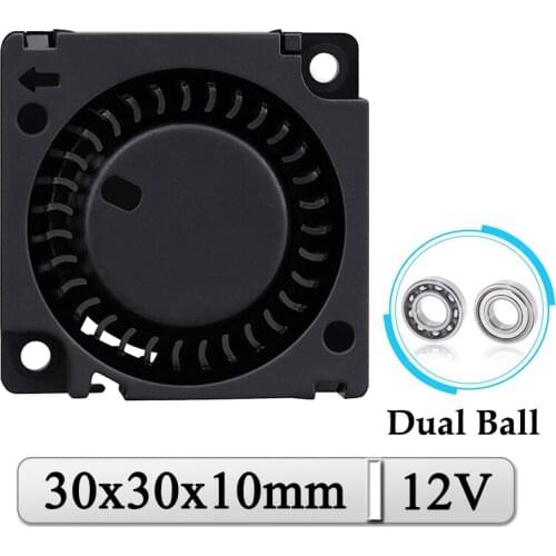 2Pcs Gdstime DC 12V Blower Fan 30mm 30x30x10mm Dual Ball Mini Radial Cooler 3cm 30mmx10mm Laptop Micro Turbo Blower Radiator