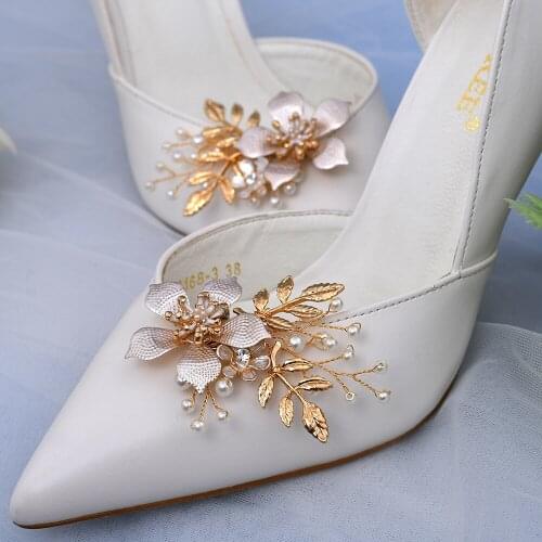 TRiXY X27 2pcs Delicate Wedding Shoe Clips Romantic Rhinestone Handmade Women Shoe Buckles Wedding Bridal Shoe Accessories