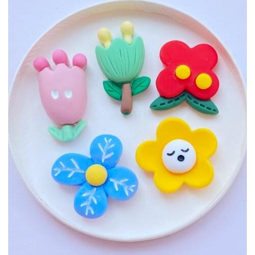20Pcs New Resin Cute Mixed Mini Floret Series Flat Back Cabochon Scrapbooking Hair Bow Center Embellishments DIY Accessories J86