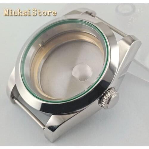 40mm stainless steel sapphire glass date watch case fit ETA 2836 Miyota 82 series，Mingzhu 2813/3804 automatic movement