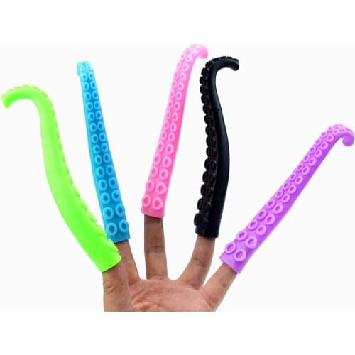5 Pcs/set Novelty Environment Friendly Octopus Tentacles Finger Puppet Mini Finger Cap Toy Practical Kids Children Party Favors