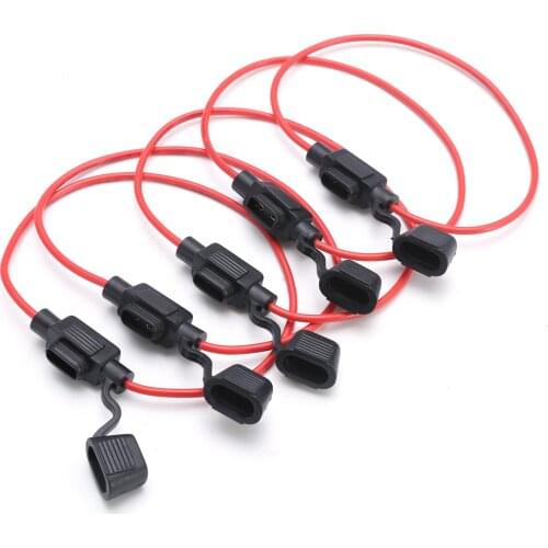 5pcs In Line Car Mini Blade Fuse Holder Splash-proof for 12V 30A Fuses Automotive Fuse Holder