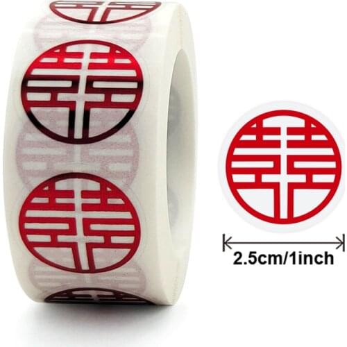 500pcs/roll Wedding Supplies Gift Box Label Stickers Round 1 Inch Red Sealing Sticker For Invitations Card Envelope Decoration