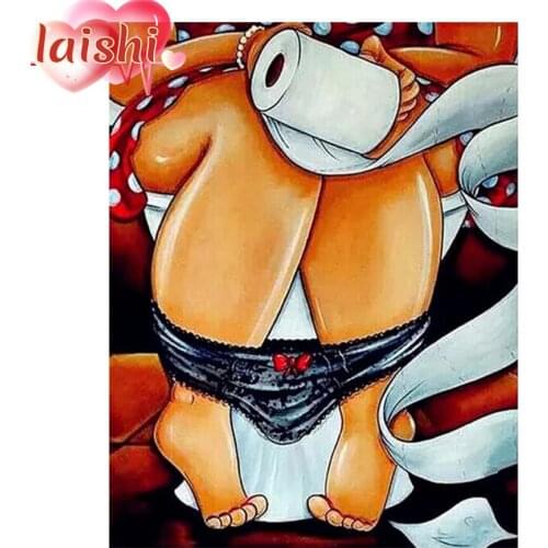 5D diamond painting Fat girl with fat legs full round drill /square cross stitch DIY diamond embroidery mosaic home decor kits