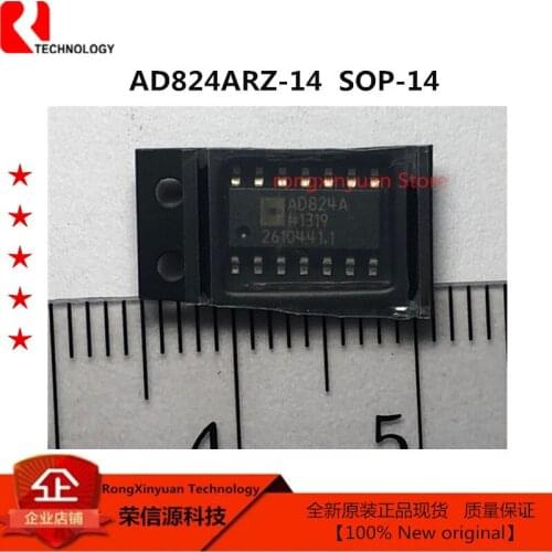 AD824ARZ-14 SOP-14 AD824ARZ AD824A AD824 AD824AR-14 AD824AR Single Supply, Rail-to-Rail Low Power, FET-Input Op Amp New Original