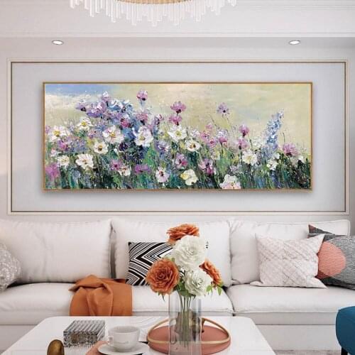 Full Round Square Diamond Painting 5D Diamond Art Embroidery Large Size Abstract Knife Flowers Handmade Home Decor