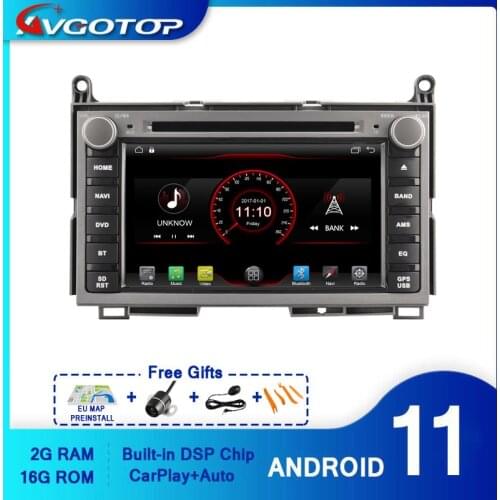 AVGOTOP Android 10 WINCE Bluetooth GPS Car Radio DVD Player For TOYOTA VENZA 2G 16G Vehicle Multimedia