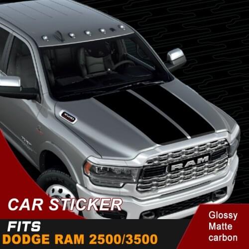 Car Stickers Fit For DODGE RAM 2500/3500 Hood Stripe Bonnet Racing Graphic Vinyl Modified Decoration Car Decals Custom