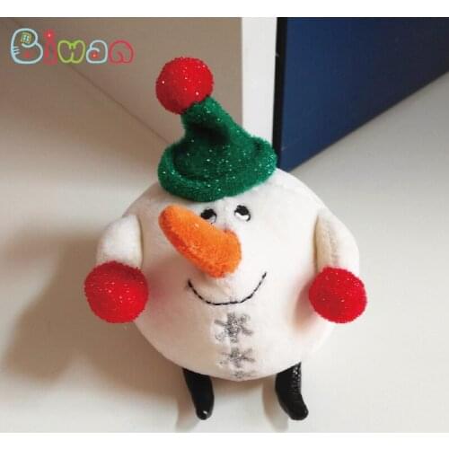 Biwan Snowman 10cm Plush Toy Soft Cute Cartoon Dolls With Snowflake Embroidery Childrens Christmas Gifts
