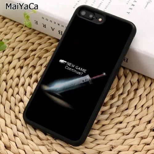 MaiYaCa Final Fantasy VII New Game Continue Phone Case For iPhone 5 6S 7 8 plus 11 12 Pro X XR XS Max Samsung Galaxy S8 S9 S10