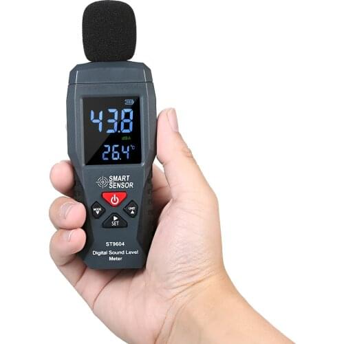 Digital Sound Level Meter With Temperature Measurement Function Sponge Ball 30-130 dB Decibel Meter Mini Sonometer Noise Meter
