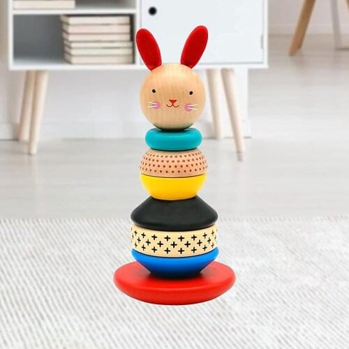 Stacking Tower Wooden Toy From 3 Years Motor Skills Toy Child Colour Ring Pyramid Stacking Tower Sorter Stacking Toy