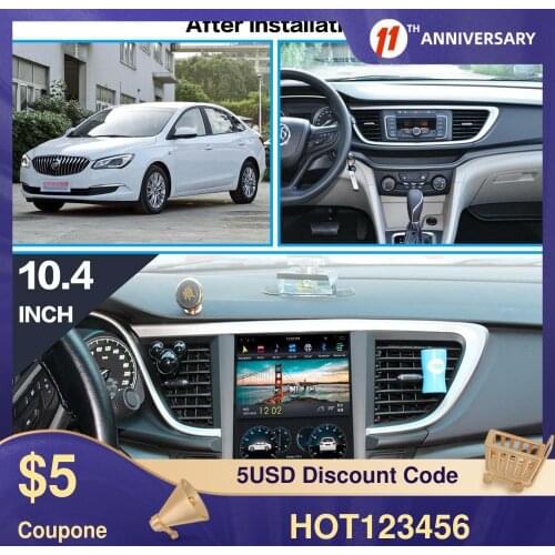 For Buick Hideo 2015-2019 4+64GB Tesla Style Android 9.0 Car Player GPS Navigation Stereo Headunit Multimedia Player Auto Radio