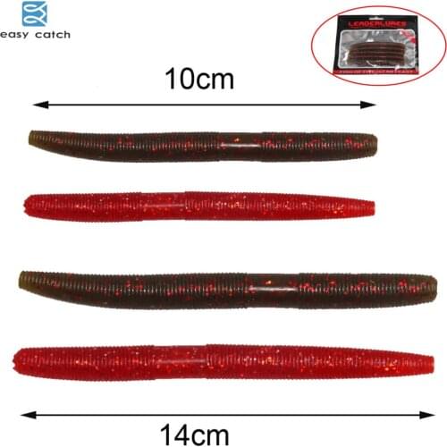EASY CATCH 50pcs=10bags 10cm 14cm soft Artificial senko fishing bait Maggot worm for Saltwater Freshwater Trout Bass Fishing