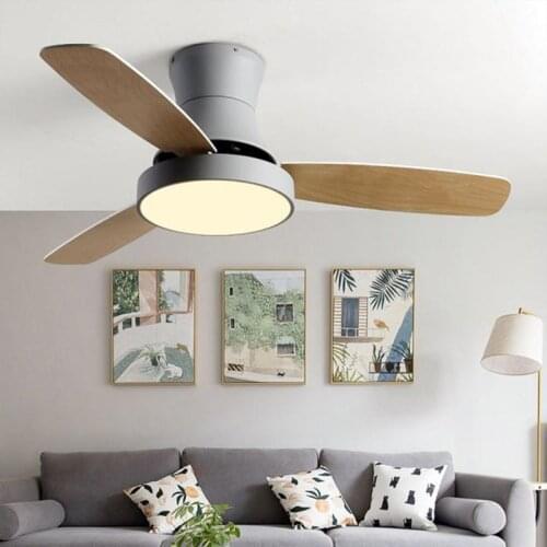 Electric Fan Nordic Celling Fan Lamp Dining Room Living Room Wood Simple Suction Ceiling Off Fan Lamp Lights