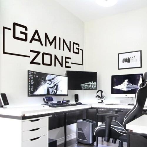 Gaming Zone Decals, Gamer Wall vinyl Sticker Controller video game wall decals Customized For Kids Bedroom Vinyl Wall Decal 2260
