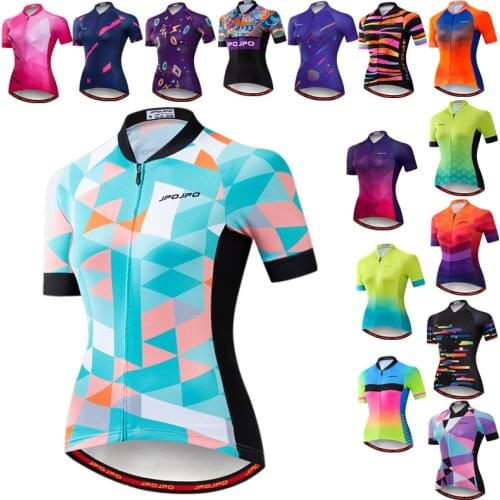 JPOJPO Breathable Cycling Jersey Womens Pro Cycling Clothing Tops Summer Mountain Bike Jersey Quick Dry Bicycle Shirt Maillot