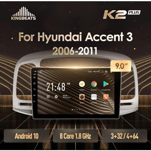KingBeats Android 10 Octa-Core head unit HU 4G in Dash Car Radio Multimedia Video Player Navigation GPS For Hyundai Accent 3 2006 - 2011 no dvd 2 din Double Din Android Car Stereo 2din
