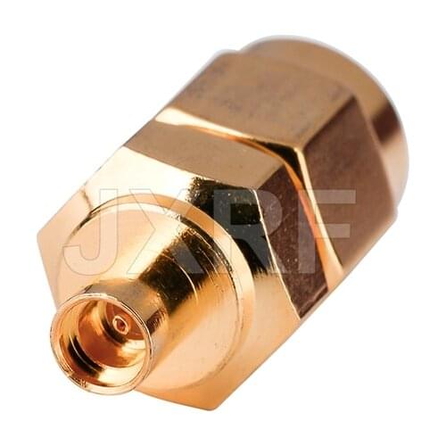 JXRF Coaxial Coax Adapter SMA Male Plug to MMCX Female Jack Straight Gilded MMCX to SMA Connector