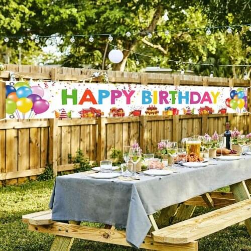 Colorful Balls Happy Birthday White Background Holiday Party Supplies Decoration Banner Couplet Outdoor Garden Courtyard Sign