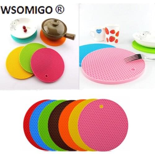 Kitchen Gadgets Silicone Mat Heat Resistant Cup Mat Coasters Round Non-slip Table Placemat Kitchen Home Accessories Cozinha -S