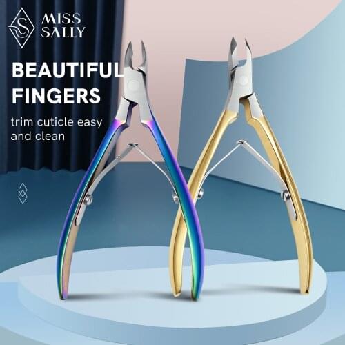 Miss Sally Cuticle Nippers Nail Manicure Scissors Cuticle Clippers Trimmer Dead Skin Remover Pedicure Stainless Steel Cutters