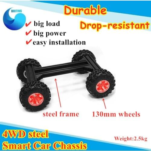 Metal Car Chassis /Smart Car/Steel Frame Vehicel Model for Arduino with 130mm Rubber Wheel/ 12V 37mm 300rpm Motor DIY RC Toy