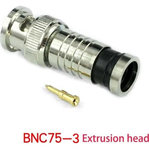 Monitoring compression and extrusion type BNC / Q9 plug | solderless video head full copper RG58 / 75-3Q9 extrusion connector