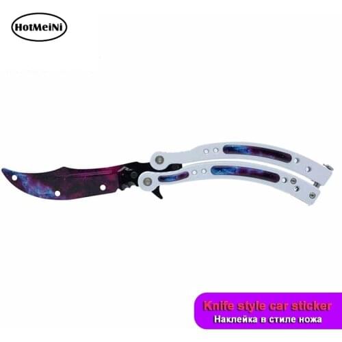 HotMeiNi 13cm Personality Decal for CS GO Knife Car Stickers and Decals Waterproof Laptop Motorcycle JDM Car Assessoires